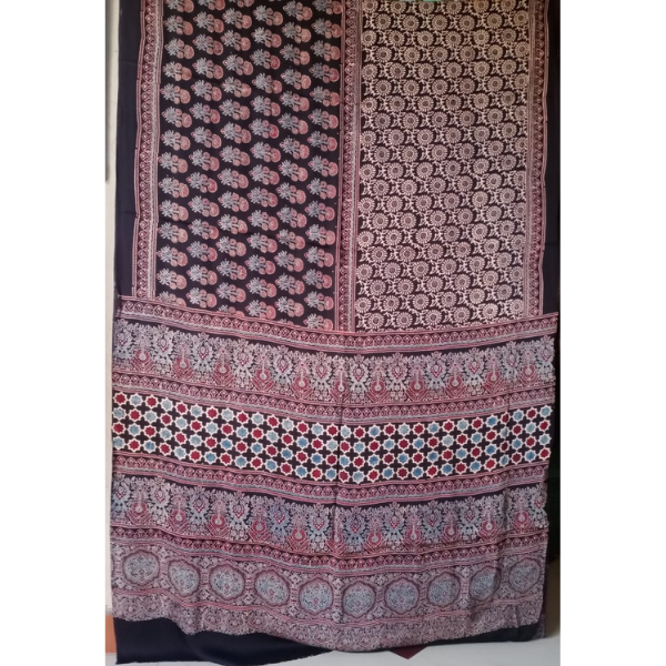 Ajrakh Block print Saree 